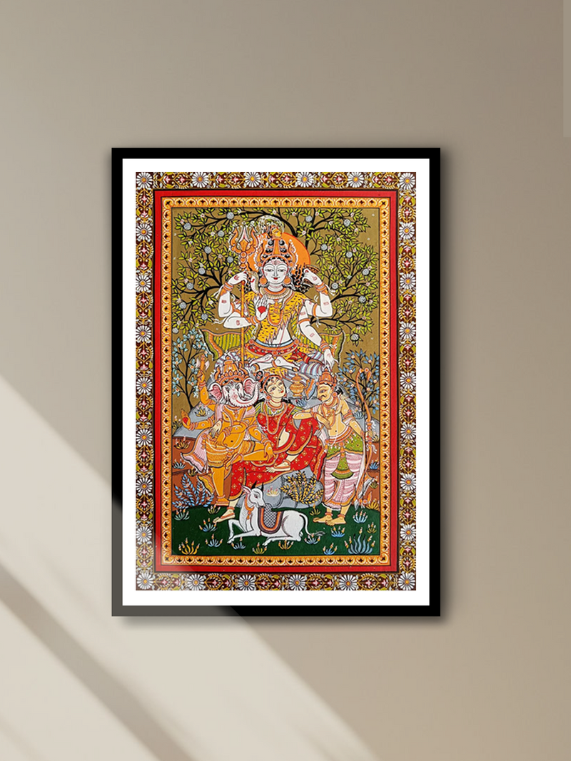 Shop Purusottam Swain's Pattachitra: The Shiva Family's Abode