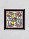 Quadrat symphony - Vibrant Tapestry, Madhubani Painting by Ambika Devi