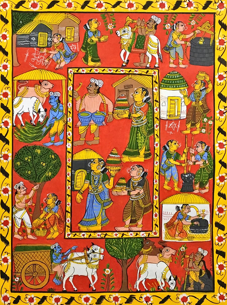 BUY RURAL VILLAGE LIFE: CHERIYAL SCROLL PAINTING