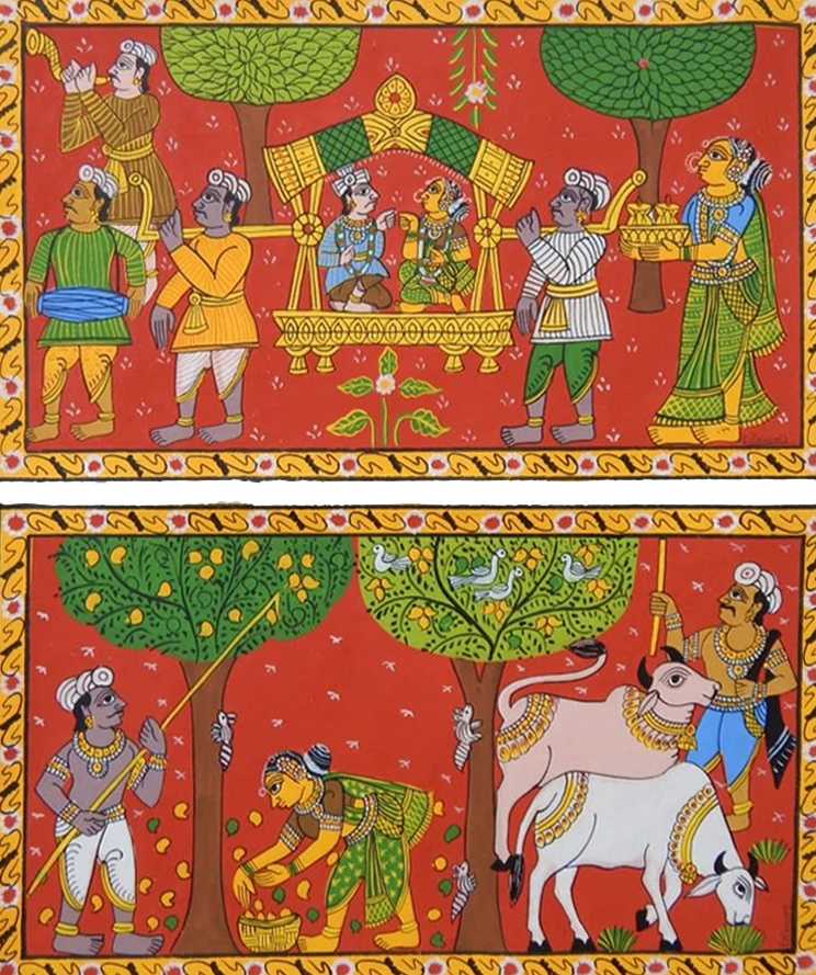 buy RURAL VILLAGE LIFE: CHERIYAL SCROLL PAINTING