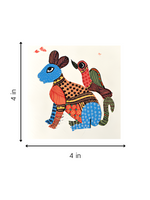 Rabbit and a bird In Gond artwork for sale