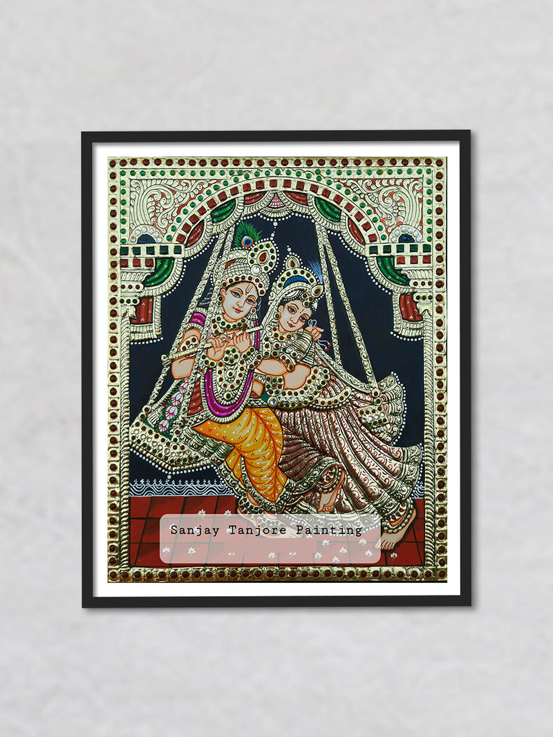 Radha Krishna, Tanjore Painting by Sanjay Tandekar