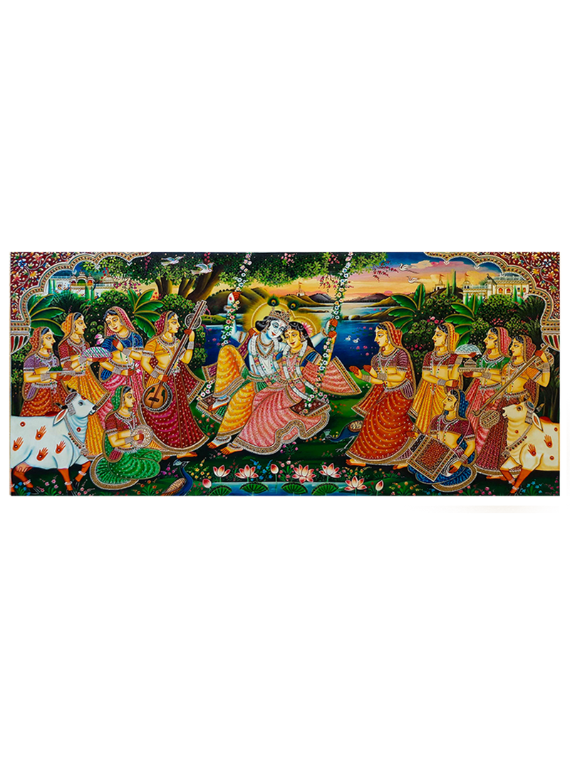 Radha Krishna in Pankaj Kumar's Enchanting Usta Miniature