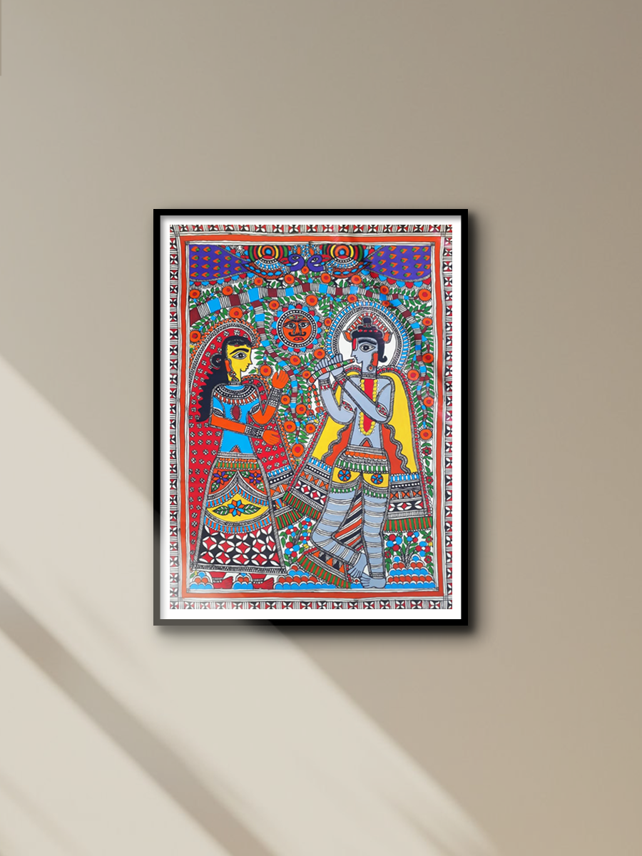 Buy Radha Krishna's Eternal Love in Madhubani 