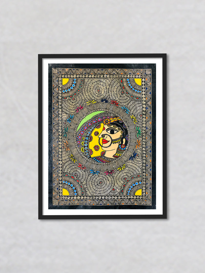 Radiant Elegance - Feminine beauty in Madhubani, Madhubani Art by Ambika Devi