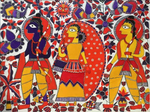 Shop Ram, Lakshman, and Sita in Madhubani by Izhar Ansari