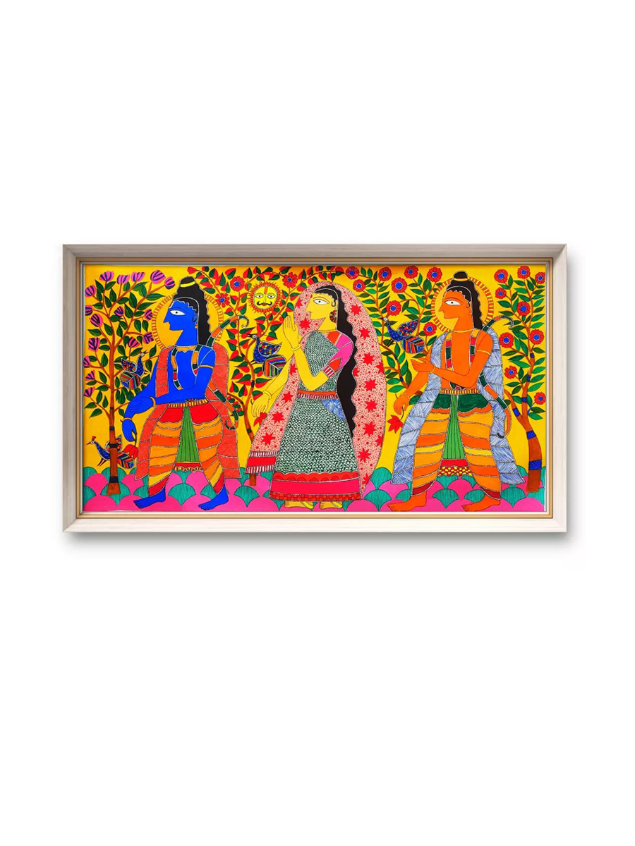 Shop Ram Lakshman and Sita in the Van in Madhubani by Izhar Ansari