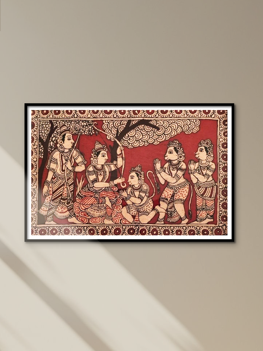 Ram with Hanuman Kalamkari Painting by Siva Reddy