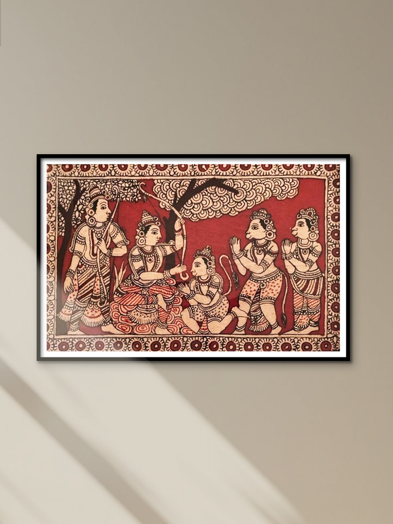 Ram with Hanuman Kalamkari Painting by Siva Reddy