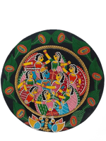 Buy Rasleela Krishna with Gopis Tikuli round Wall Plates