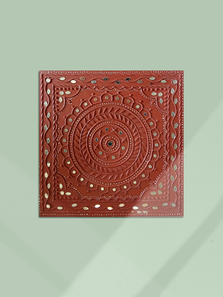 Shop Reflections in Red in Lippan/ Mudwork by Hafiz Mutva