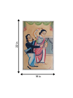 Reflections of love:Kalighat painting by Manoranjan Chitrakar