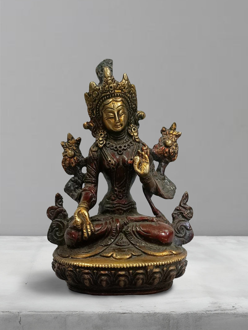 Tara Devi in Brass Work by Pannalal Soni for Sale