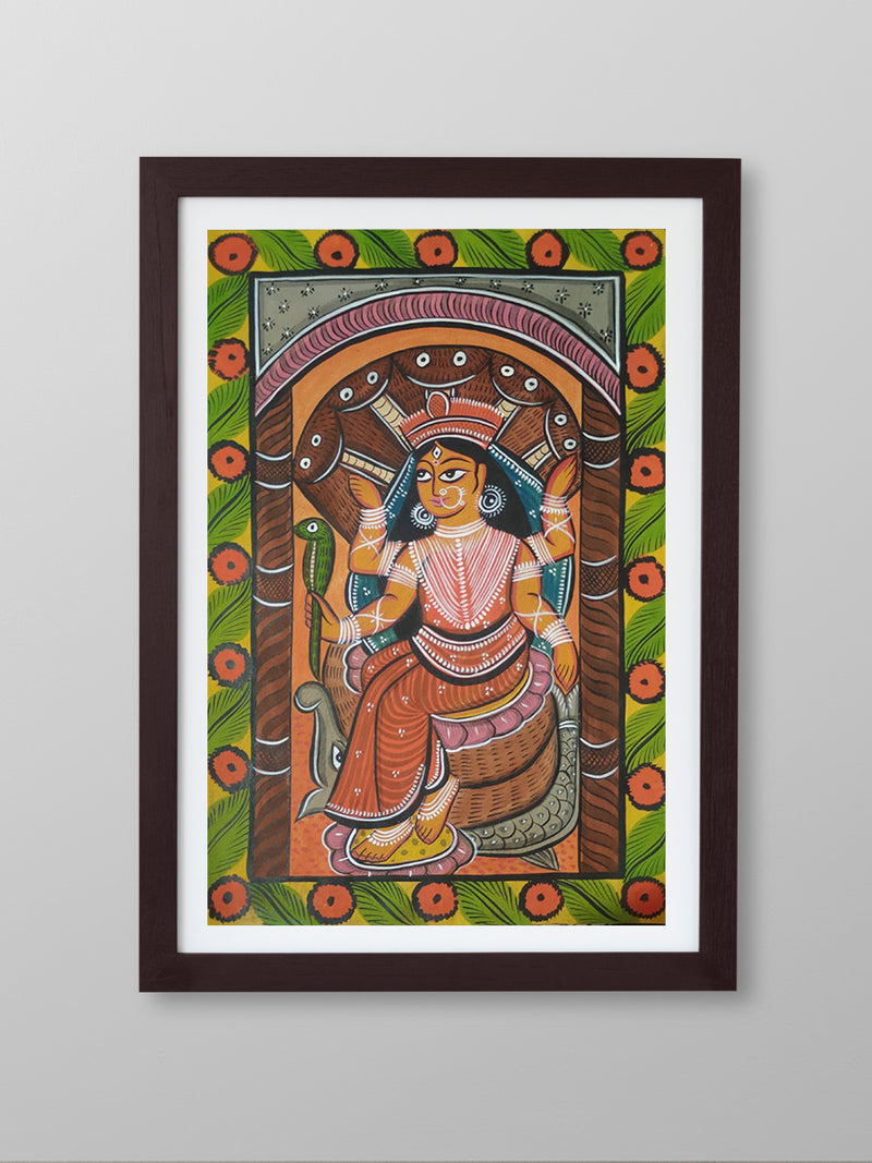 buy The Grace of Maa Manasha Devi, Bengal Pattachitra by Manoranjan Chitrakar