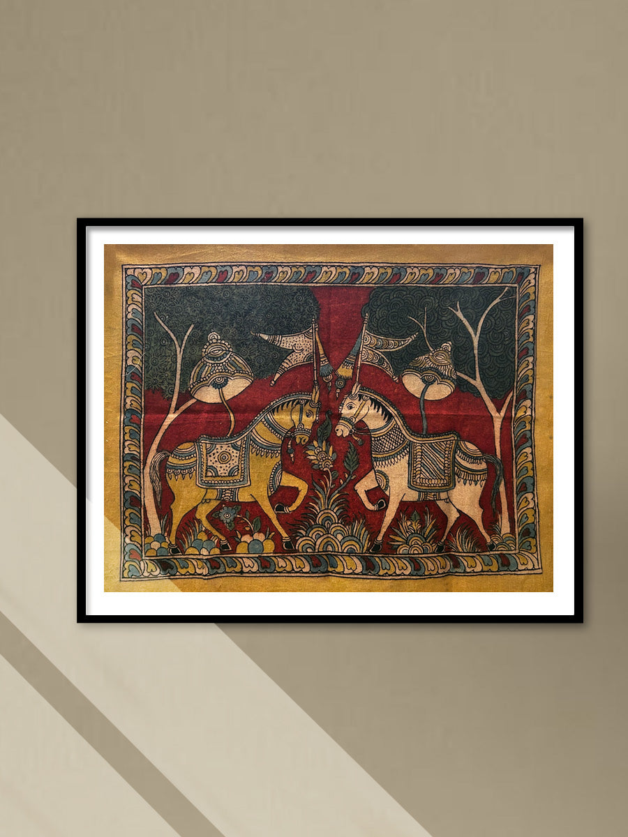 Shop Royal Horses Kalamkari art by K Siva Reddy