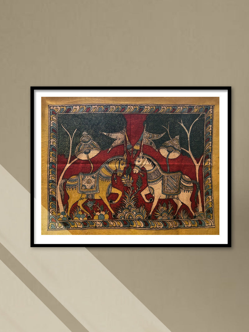 Shop Royal Horses Kalamkari art by K Siva Reddy