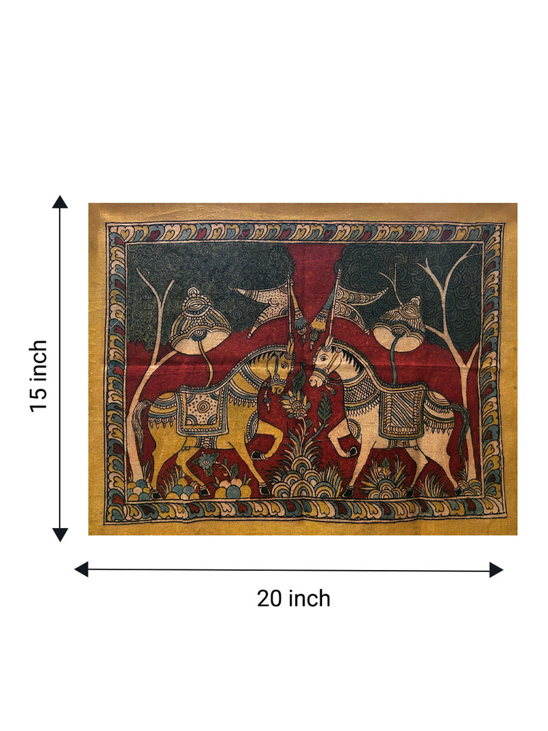 Royal Horses Kalamkari art for sale