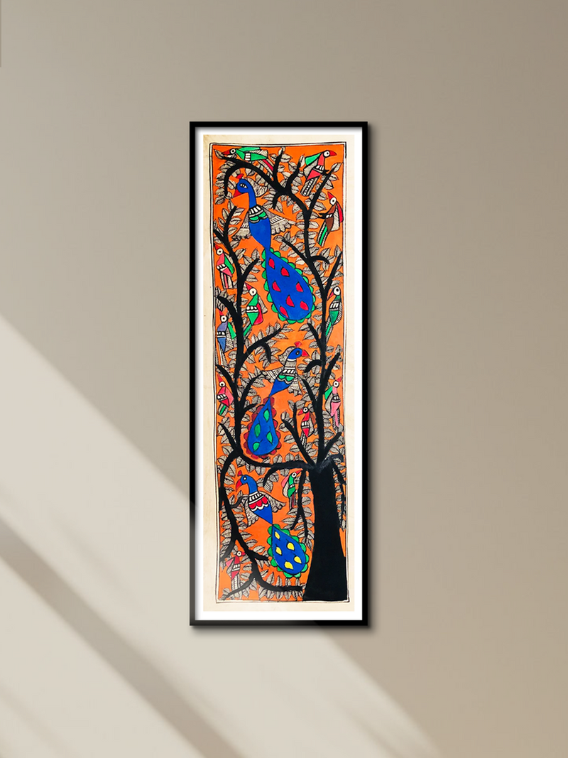 Royal Symphony: The Peacocks on an Orange Canvas by Ambika Devi