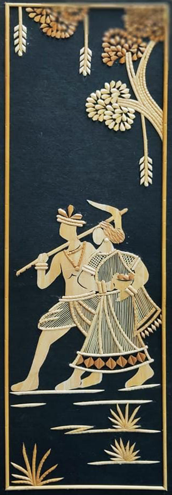 Buy Rural couple in Sikki Grass work by Suraj Kumar Sahu