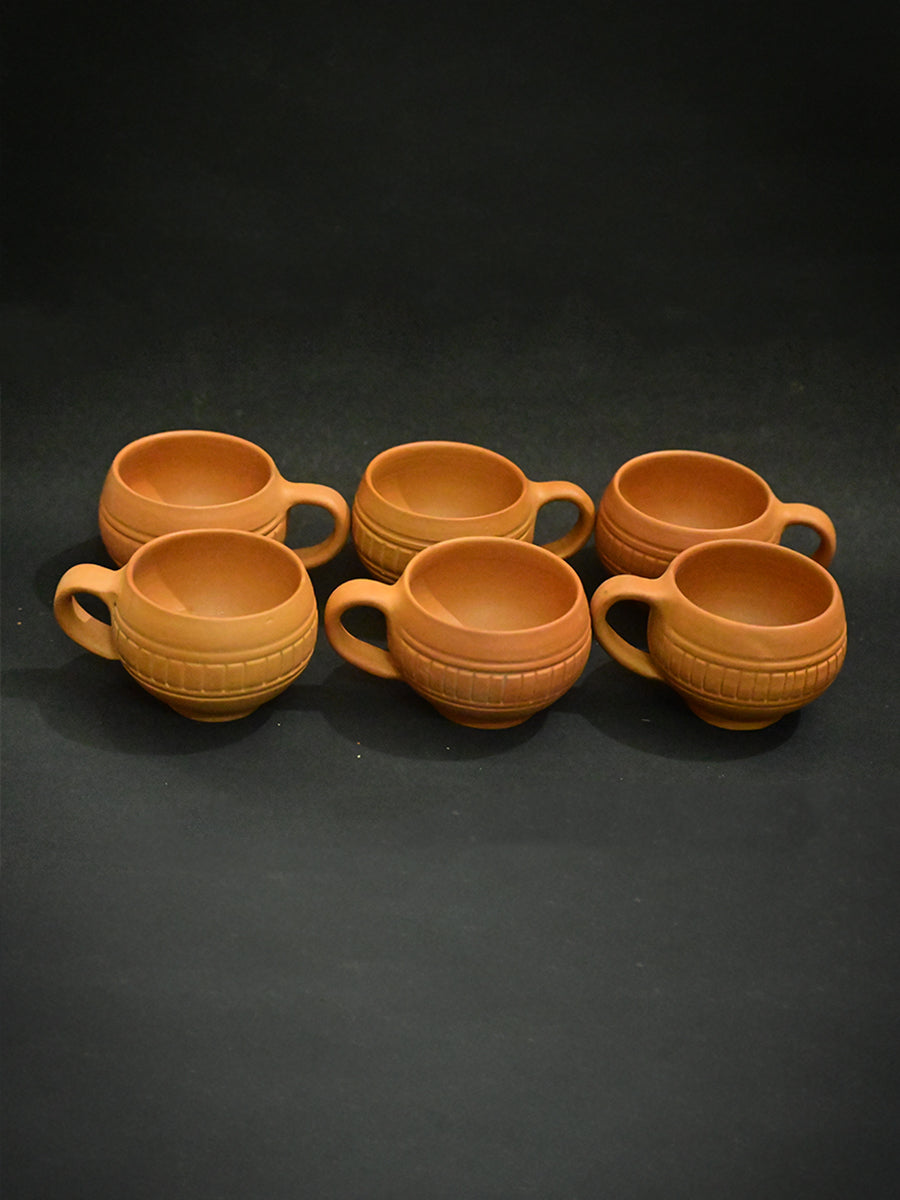 Rustic Sips Handcrafted Terracotta Tea Cups, Terracotta art by Dolon Kundu