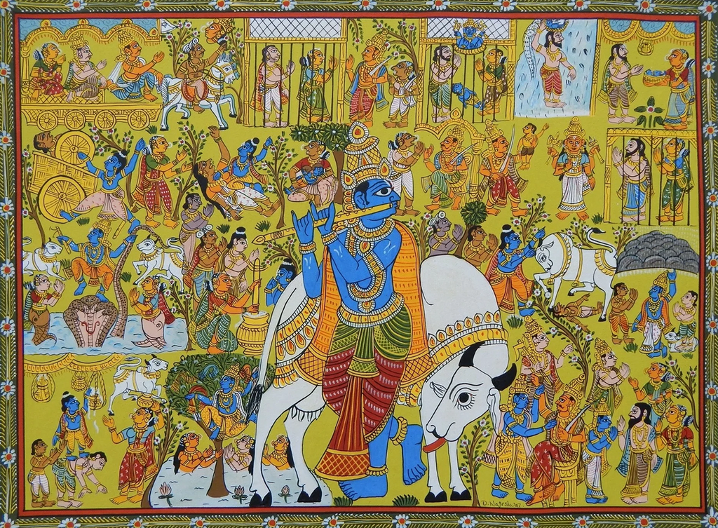 BUY SRIKRISHNA STORY: CHERIYAL SCROLL PAINTING