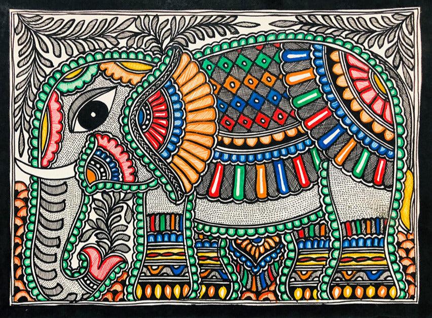 Buy Sacred Grace - Divine splendor in Madhubani, Madhubani Art by Ambika Devi