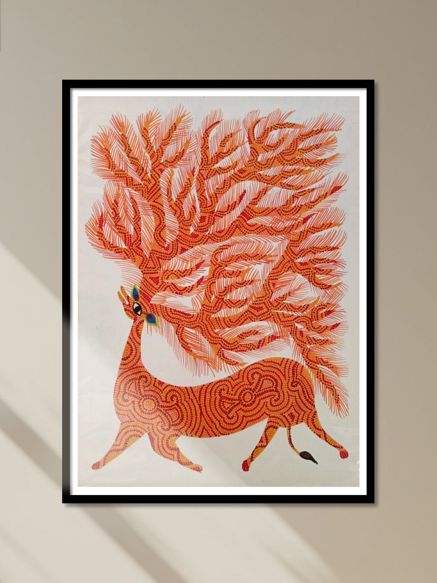 Shop Saffron Deer Bhil Painting by Geeta Bariya