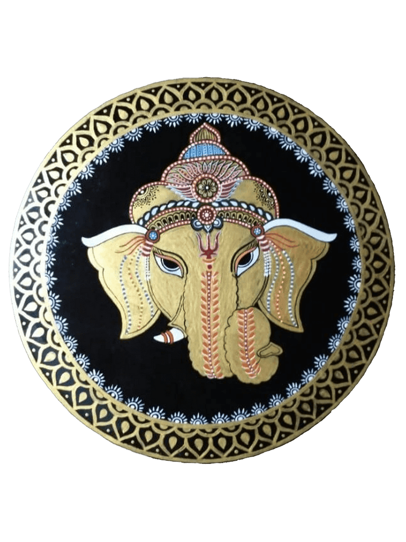 Buy Lord Ganesha Tikuli round Wall Plates