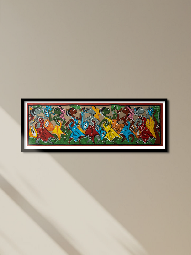 Buy Santhal Adivasi Dance in Santhal-Tribal Pattachitra by Manoranjan Chitrakar