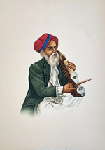 Buy Sarangi Player in Miniature Painting by Mohan Prajapati