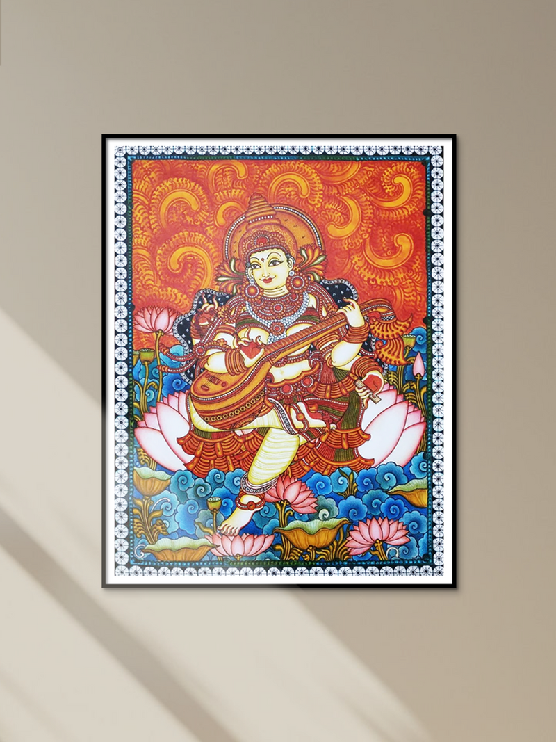 Saraswati Kerala Mural Painting by Adarsh