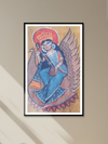 Saraswati seated on her swan: Kalighat by Uttam Chitrakar