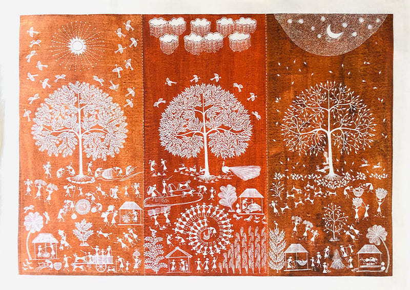 Seasons, Warli Art by Dilip Bahotha