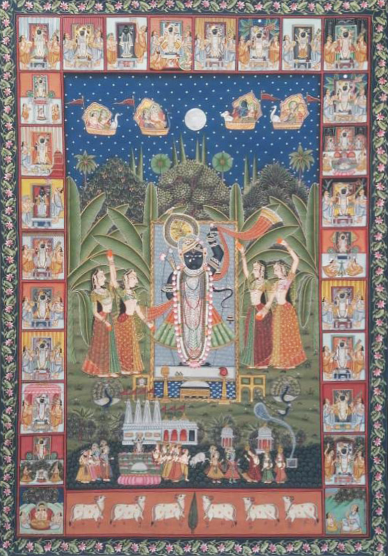 Buy Sharad Purnima with Shrinathji: Pichwai by Shehzaad Ali Sherani