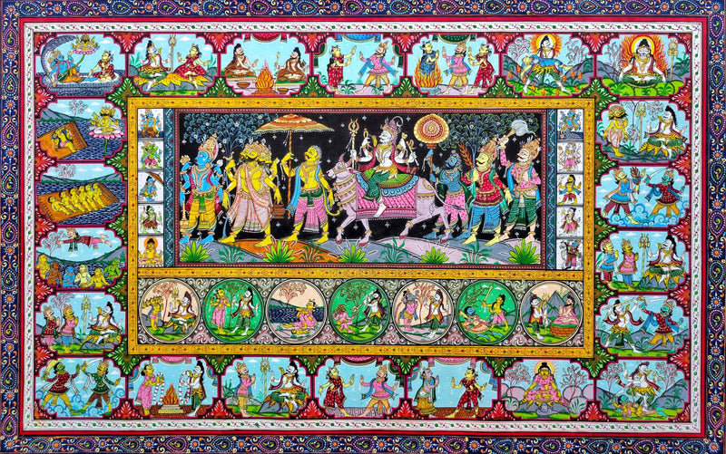 Buy Shiva Parvati Kalyanam In Pattachitra by Purusottam Swain