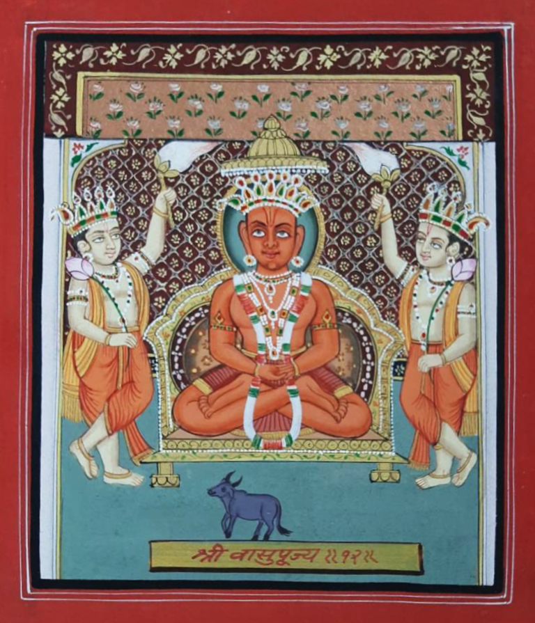 Shree Vasupujya Ji along with buffalo: Pichwai by Shehzaad Ali Sherani for Sale