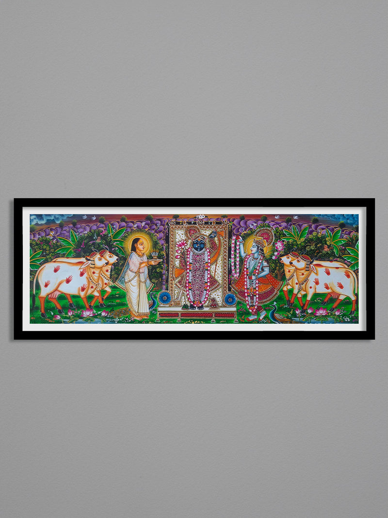 Shreenath Ji's Divine Splendor: Pankaj Kumar's Usta Miniature Painting