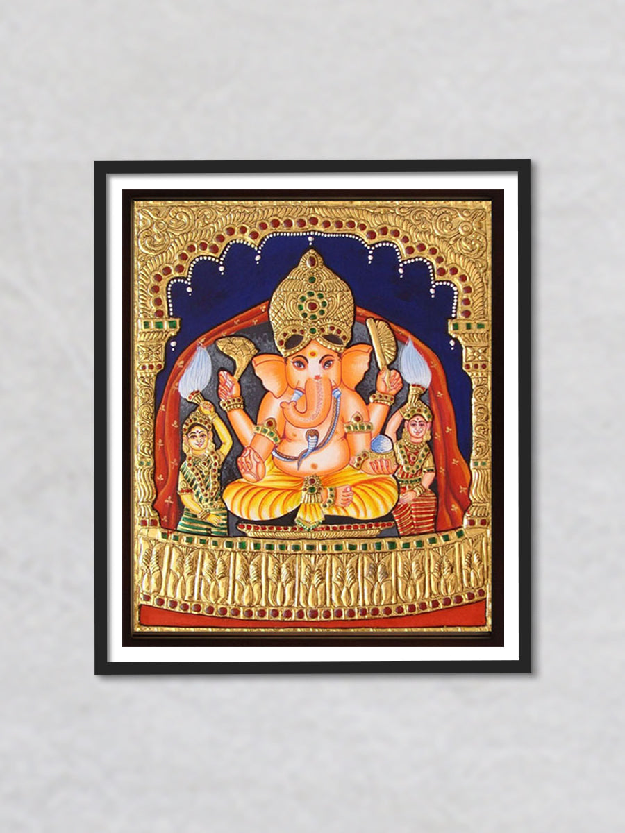 Shri Ganesha, Tanjore Painting by Sanjay Tandekar