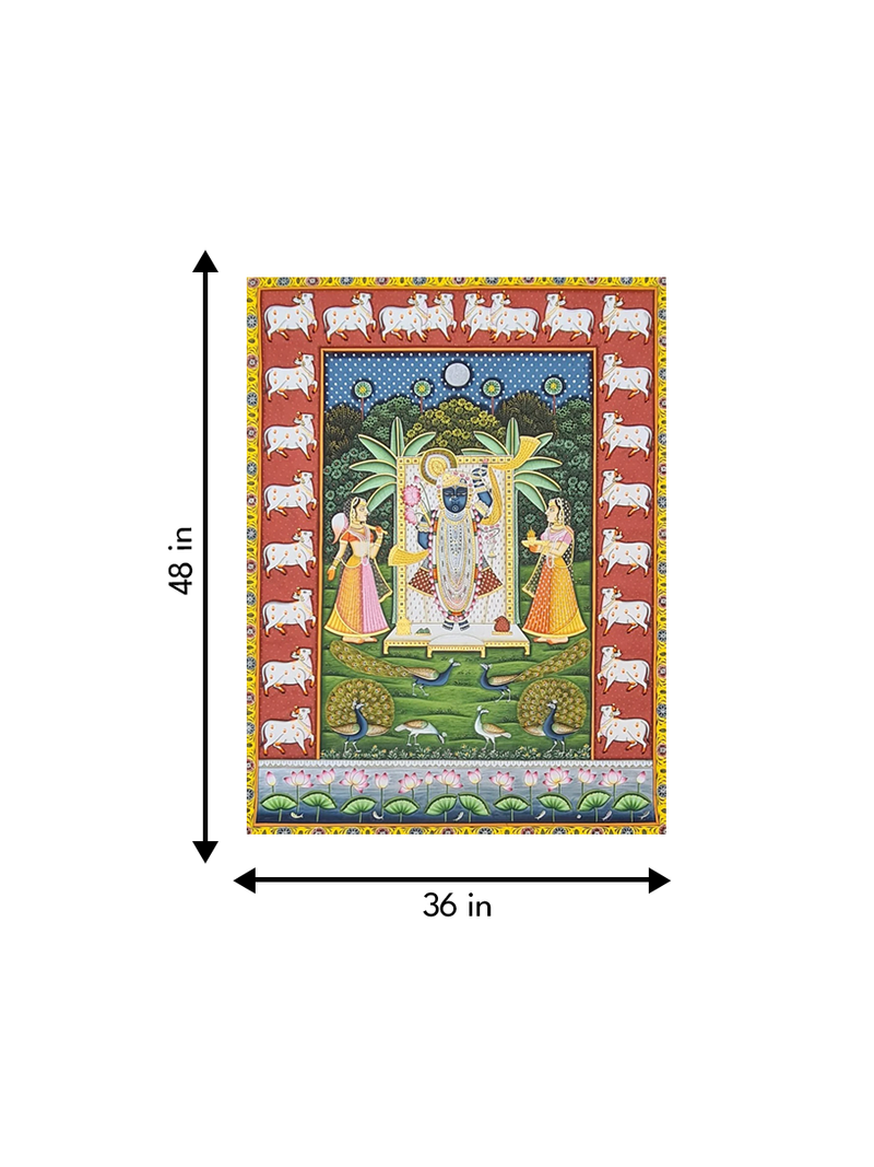 Shrinathji's Tale in Pichwai Painting by Dinesh Soni