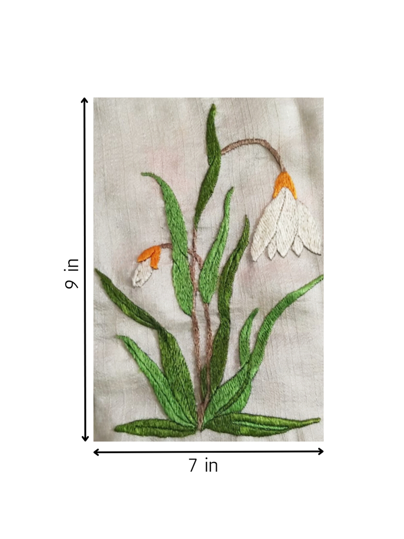 Snowdrop flower In Chamba Rumaal Embroidery for sale