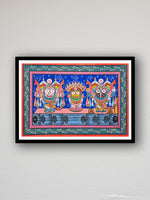 You can buy now the vibrant Jagannath, Subhadra, and Balbhadra in Nagarguna Bhes Pattachitra painting.