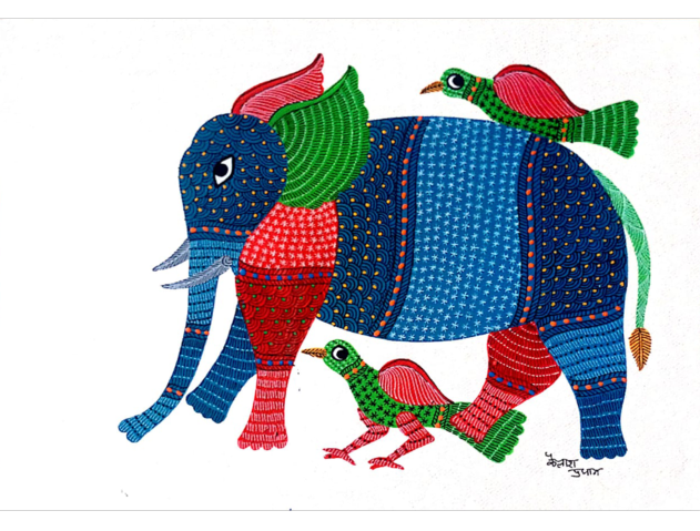 Splendor in Harmony: Delicate intricacy in Gond artwork artwork, now available for purchase!