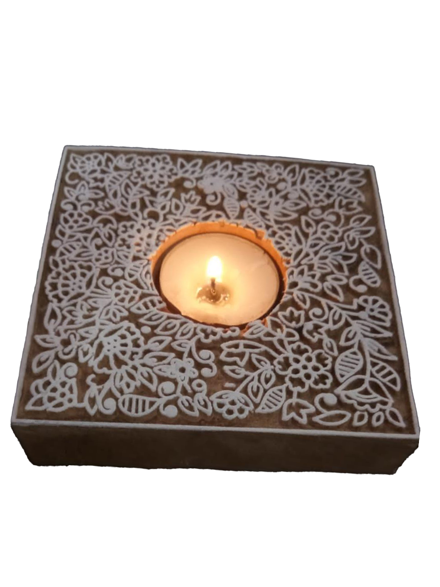 Square shaped diya art by Vikas Singh for Sale