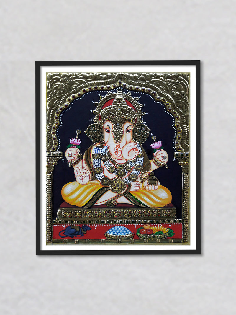 Sri Ganpati Bappa, Tanjore Painting by Sanjay Tandekar