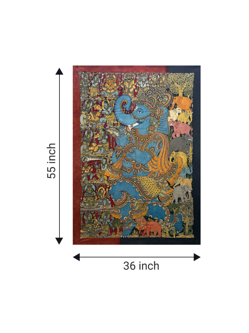 Story of Ganesha: Kalamkari Painting by Harinath.N