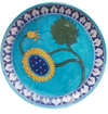 Buy Sunflower motif on plate in Blue pottery