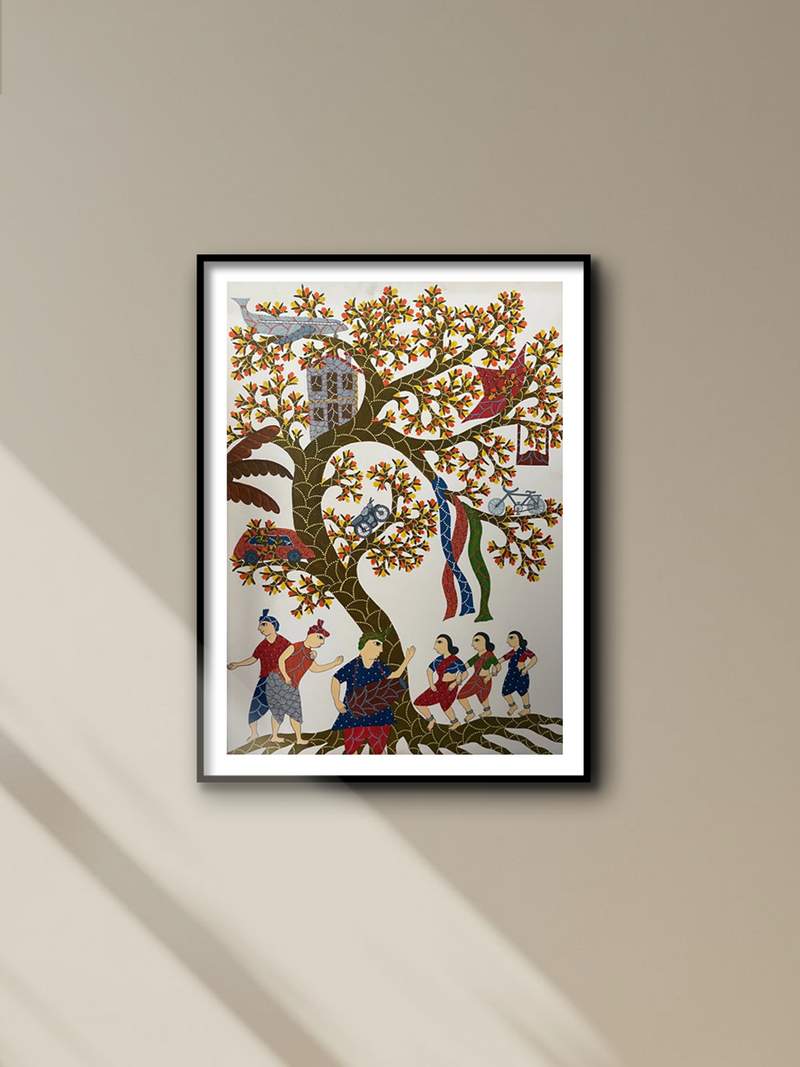 Symphony of Life: Gond Painting by Venkat Shyam for sale