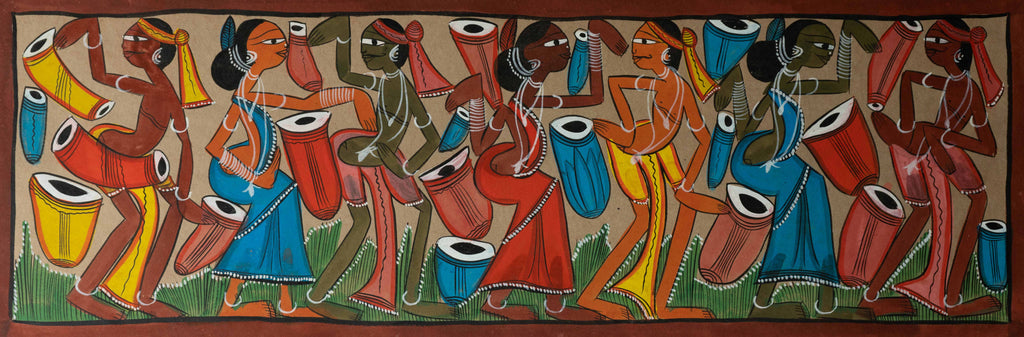 Buy The Santhal Musical Moment in Santhal-Tribal Pattachitra Painting