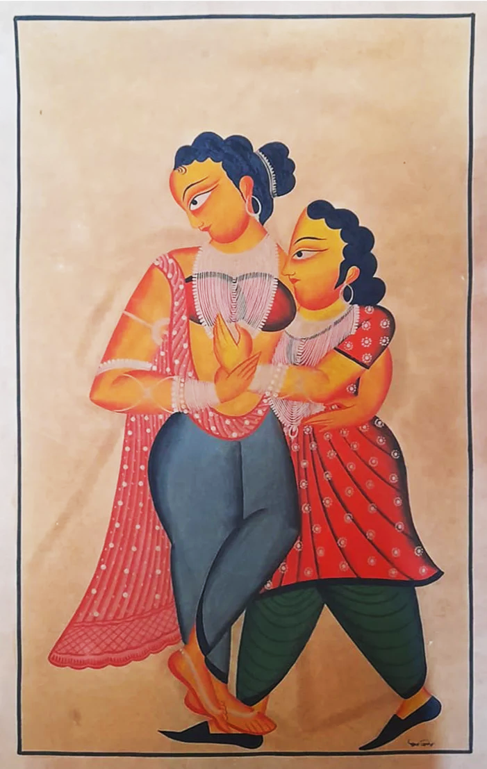 Tapestry of Affection: Kalighat Wonder by Uttam Chitrakar