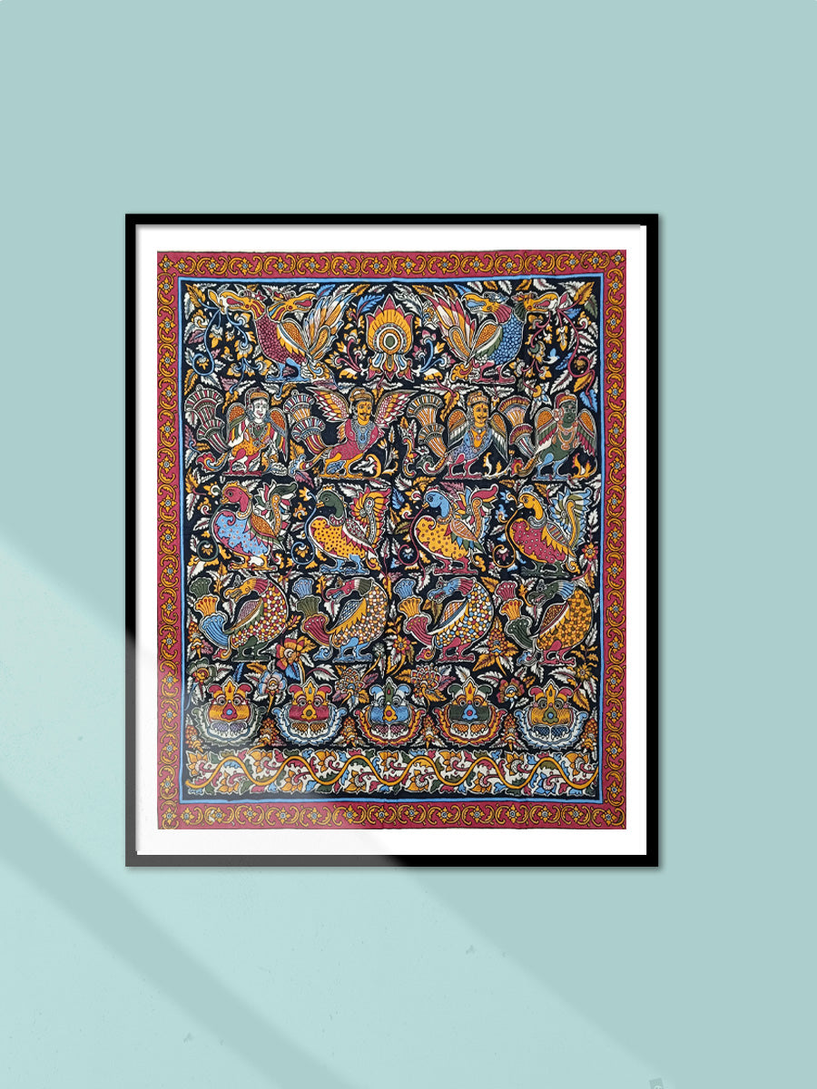 Shop Tapestry of mythological narratives in Kalamkari